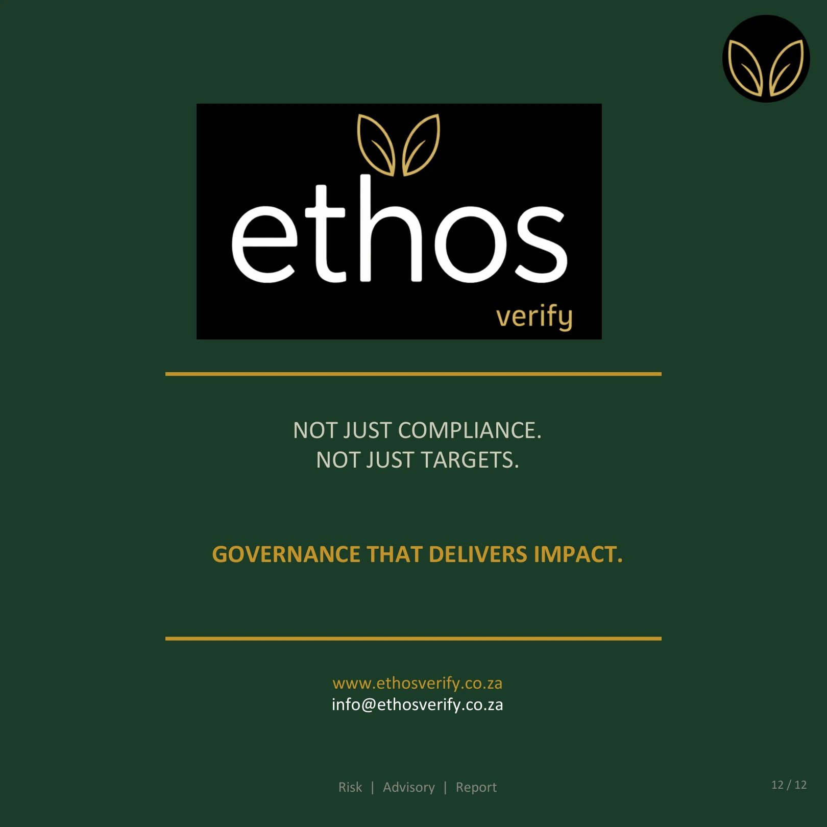 Not just compliance. Not just targets. Governance that delivers impact.